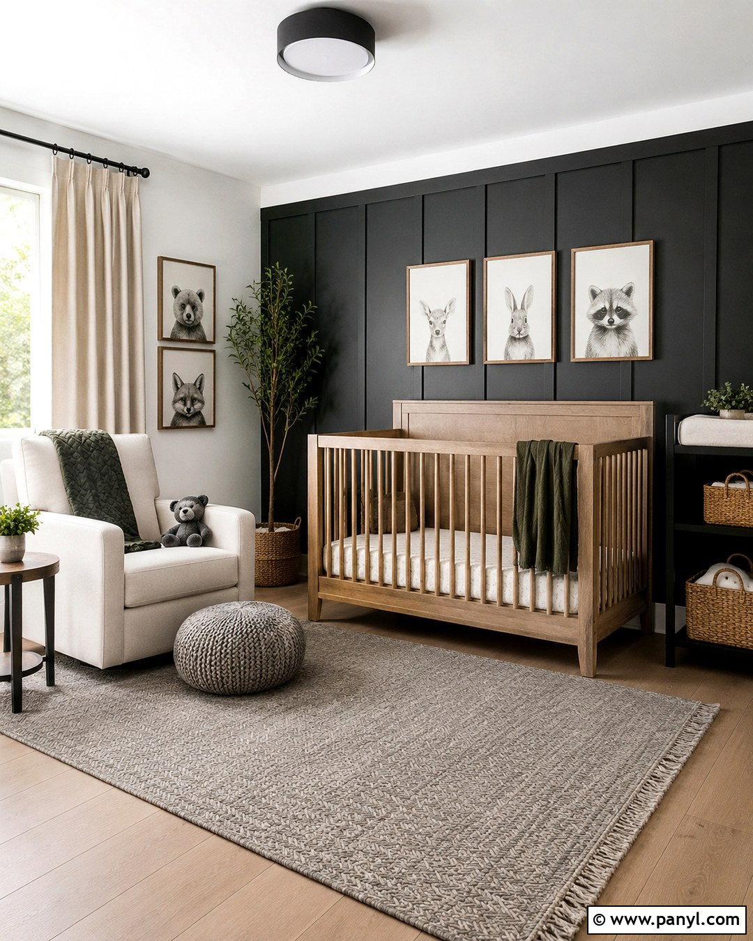 Black Board And Batten Nursery - 20 Black Accent Wall Nursery Boy Ideas