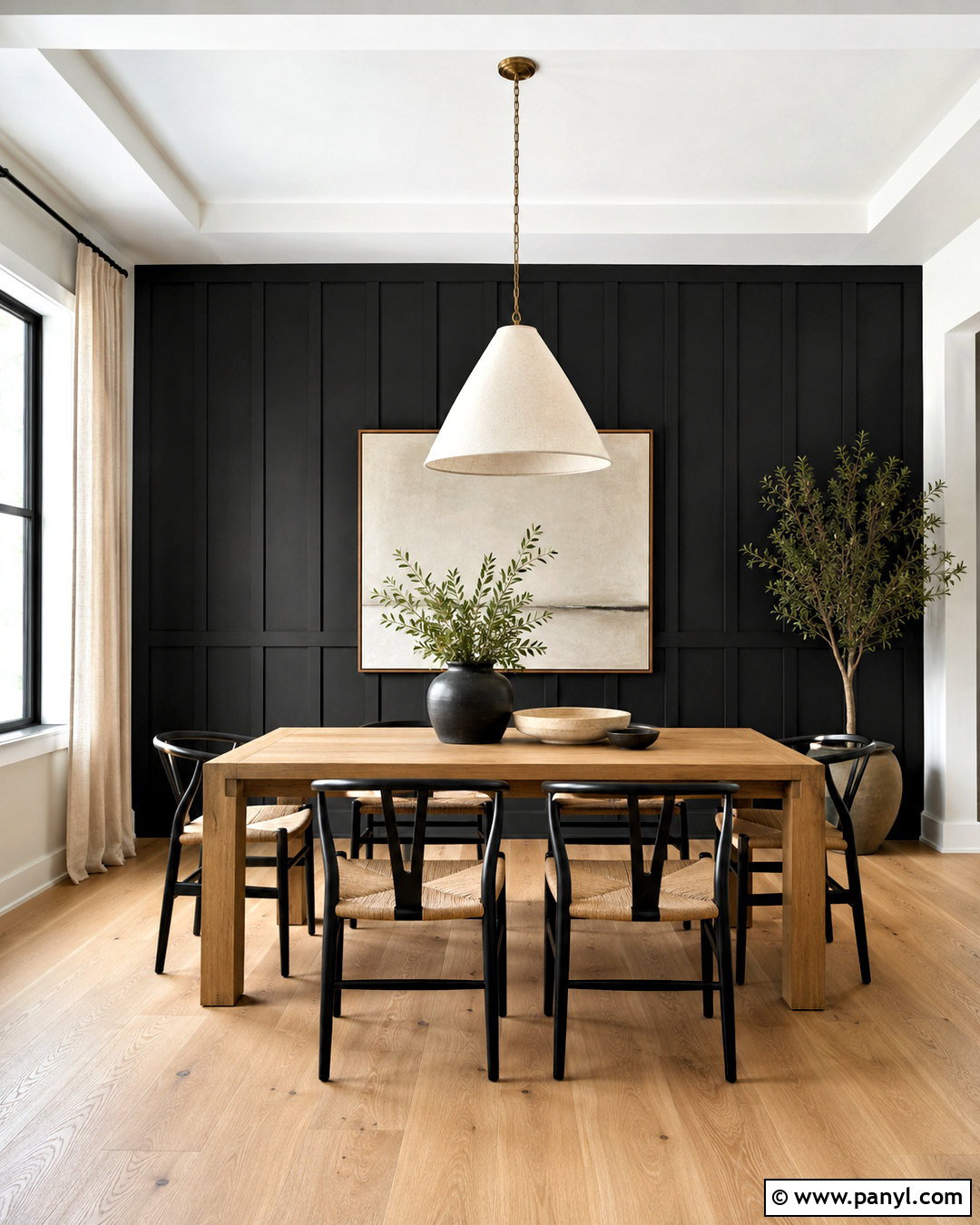 Black Board And Batten Wall - 40 Black Painted Walls