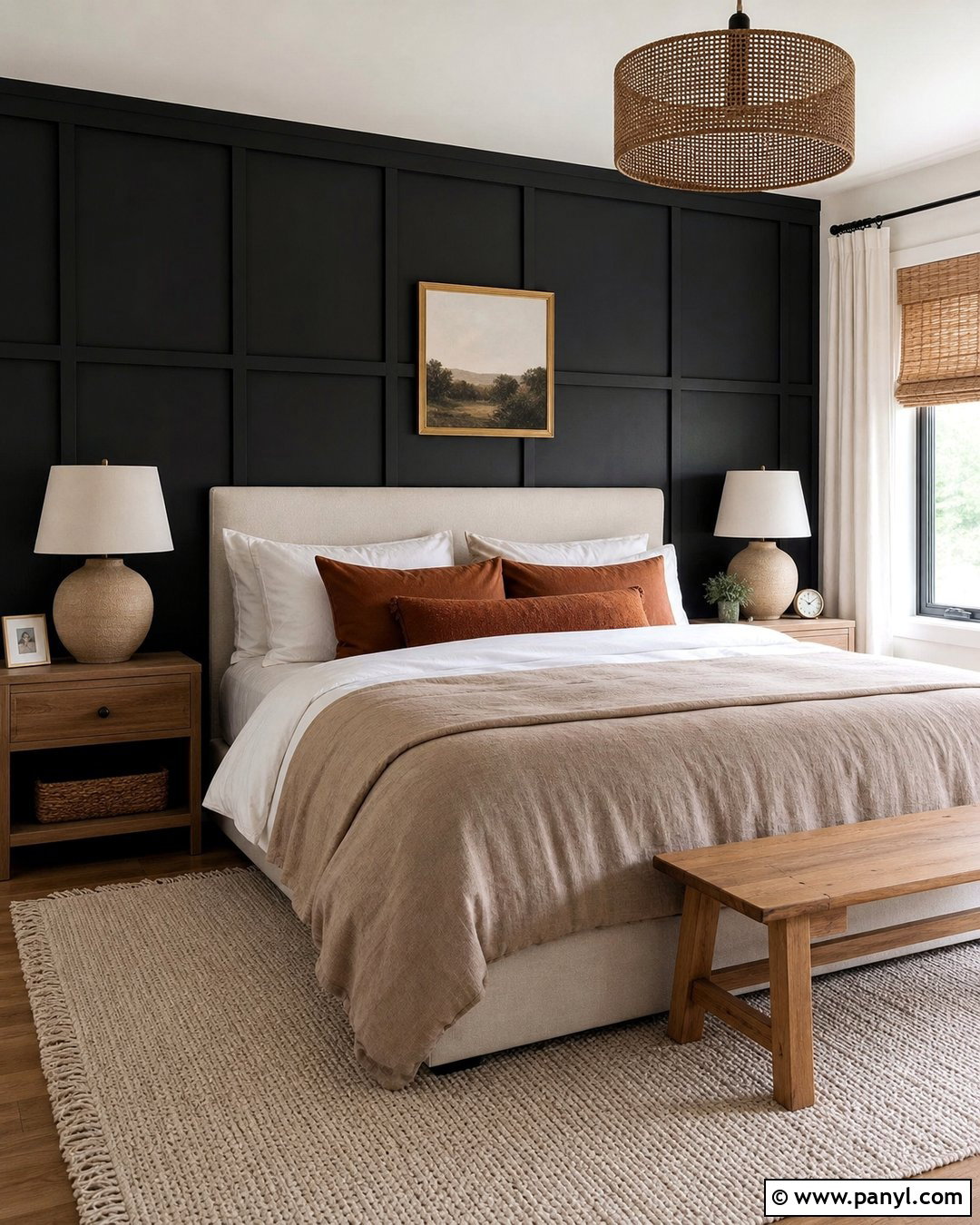 Black Board And Batten Wall Bedroom - 30 Black Wall Interior Ideas