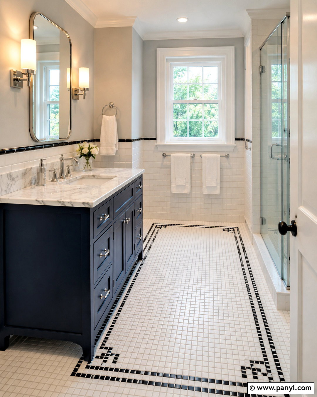 Black Border Bathroom Floor Tile - 20 black and white pattern tile bathroom ideas