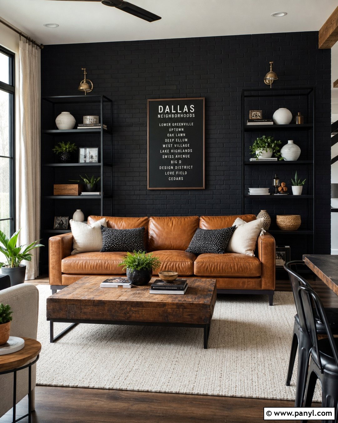 Black Brick Accent Wall - 30 Accent Wall Black Ideas