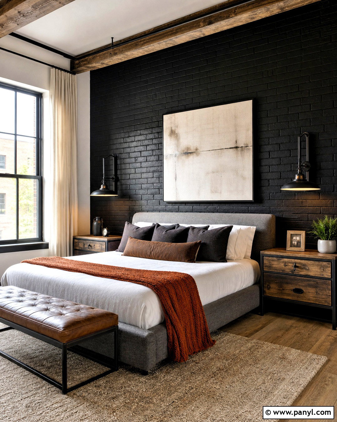 Black Brick Accent Wall Bedroom - 20 black accent wall bedroom ideas