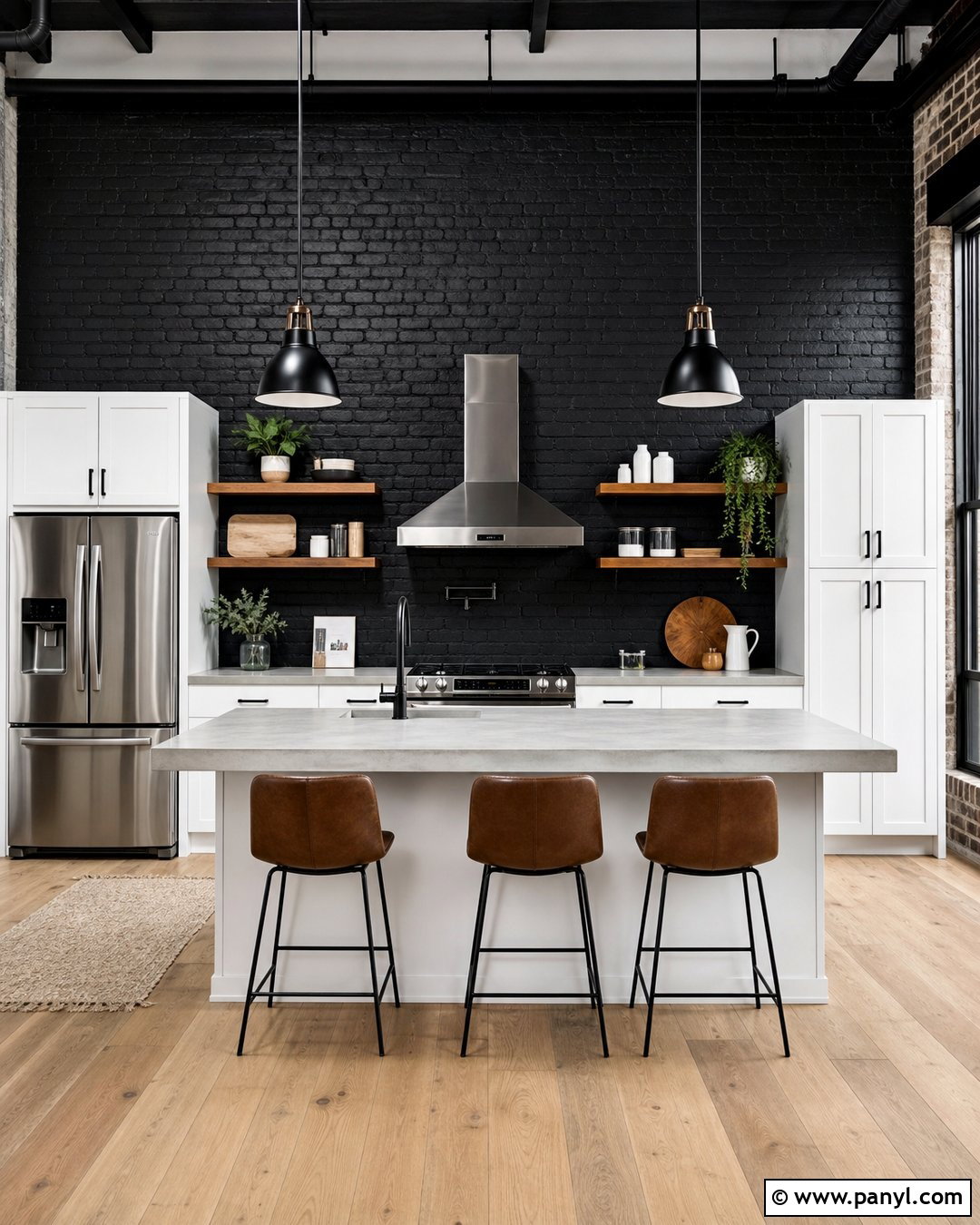 Black Brick Accent Wall Kitchen - 30 black accent wall kitchen ideas