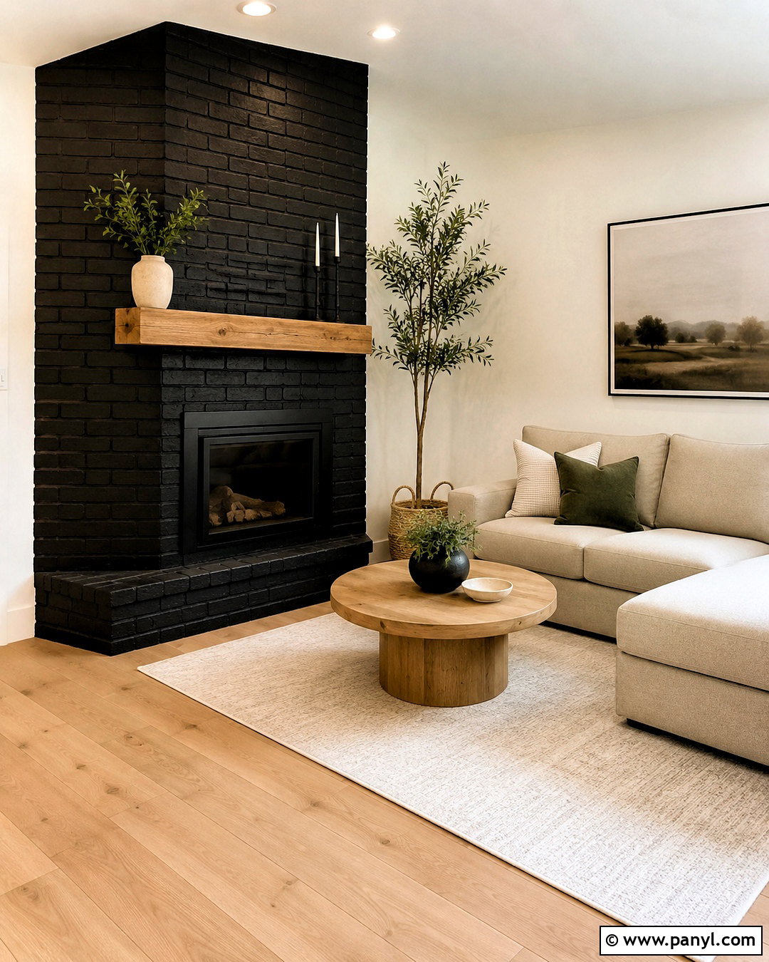 Black Brick Corner Fireplace - 20 black painted brick fireplace ideas