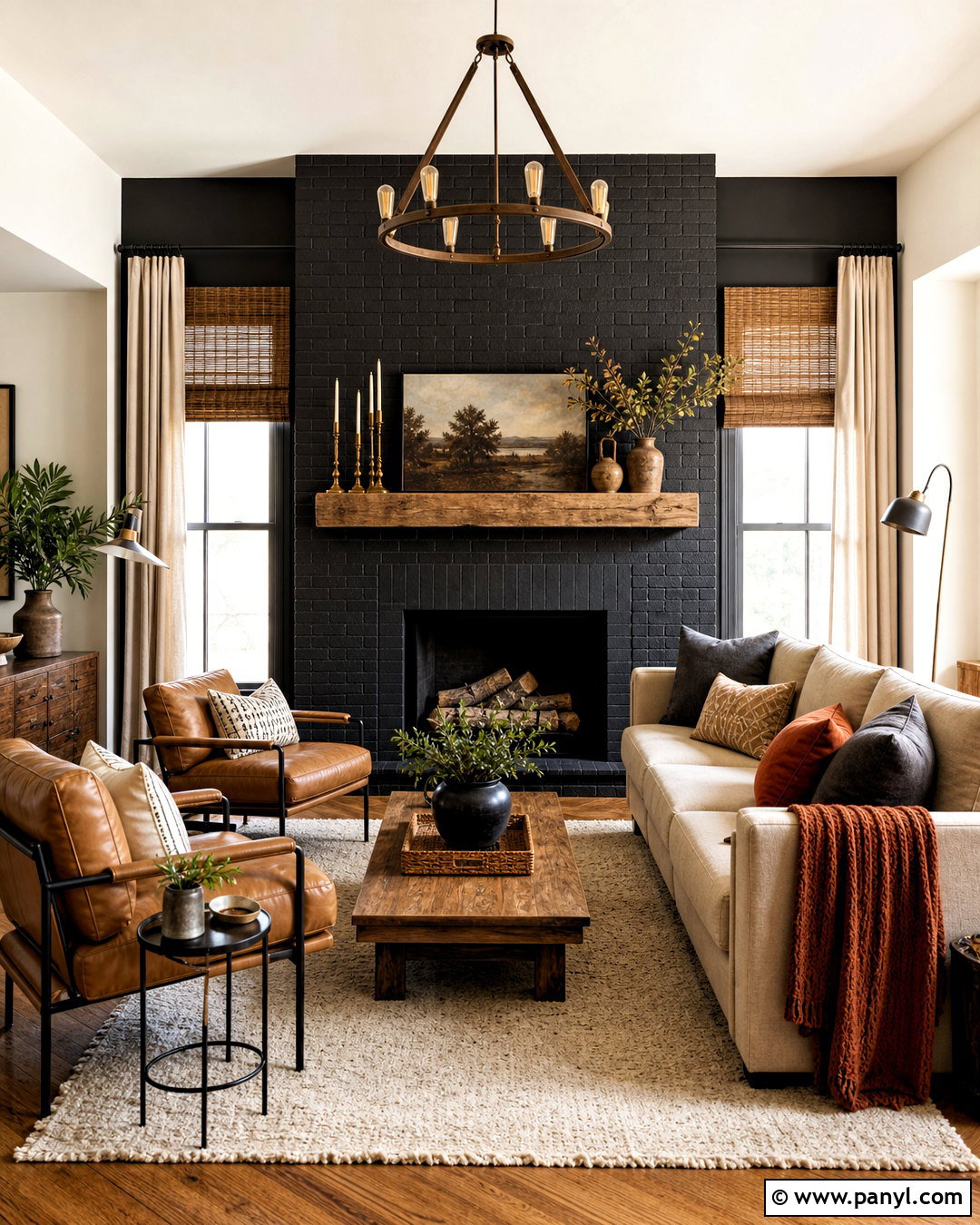 Black Brick Fireplace Accent Wall - 20 moody accent wall ideas