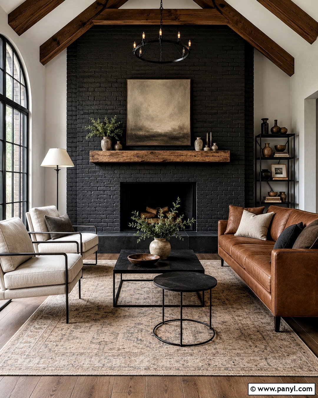 Black Brick Fireplace Wall - 20 black textured wall ideas