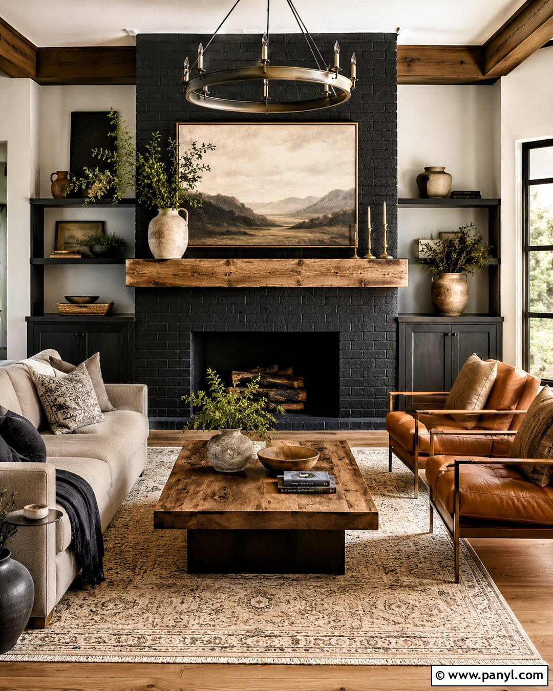 Black Brick Fireplace Wall - 20 black wall decor ideas