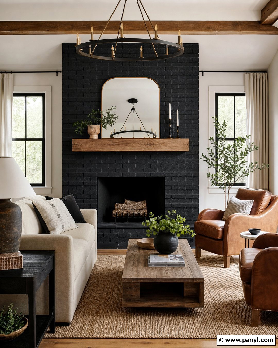 Black Brick Fireplace Wall - 20 Black Accent Wall Fireplace Ideas