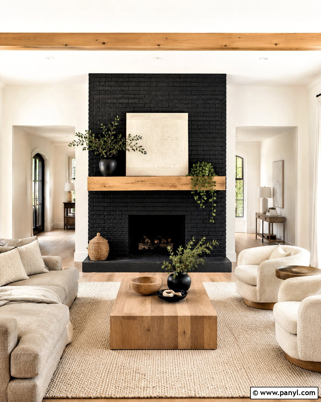 20 Black Painted Brick Fireplace Ideas for a Striking Home