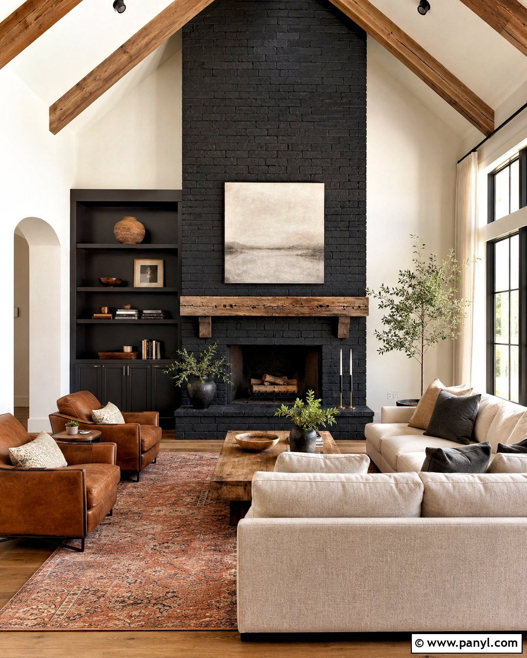 Black Brick Fireplace - 20 moody fireplace ideas