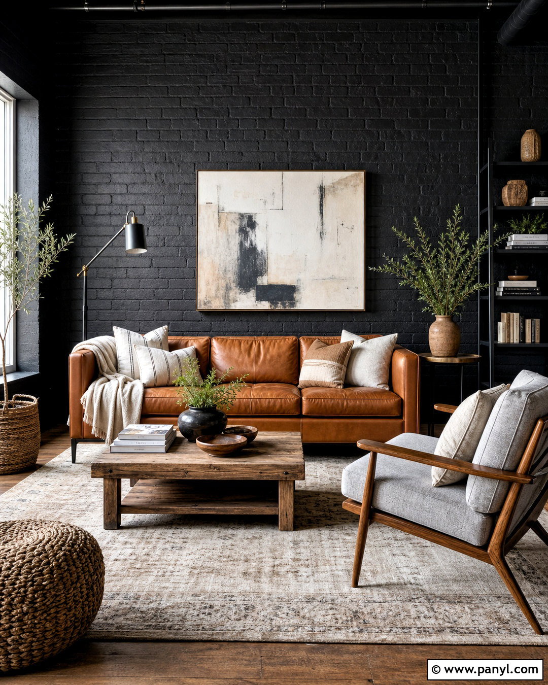 Black Brick Wall - 20 black statement wall ideas