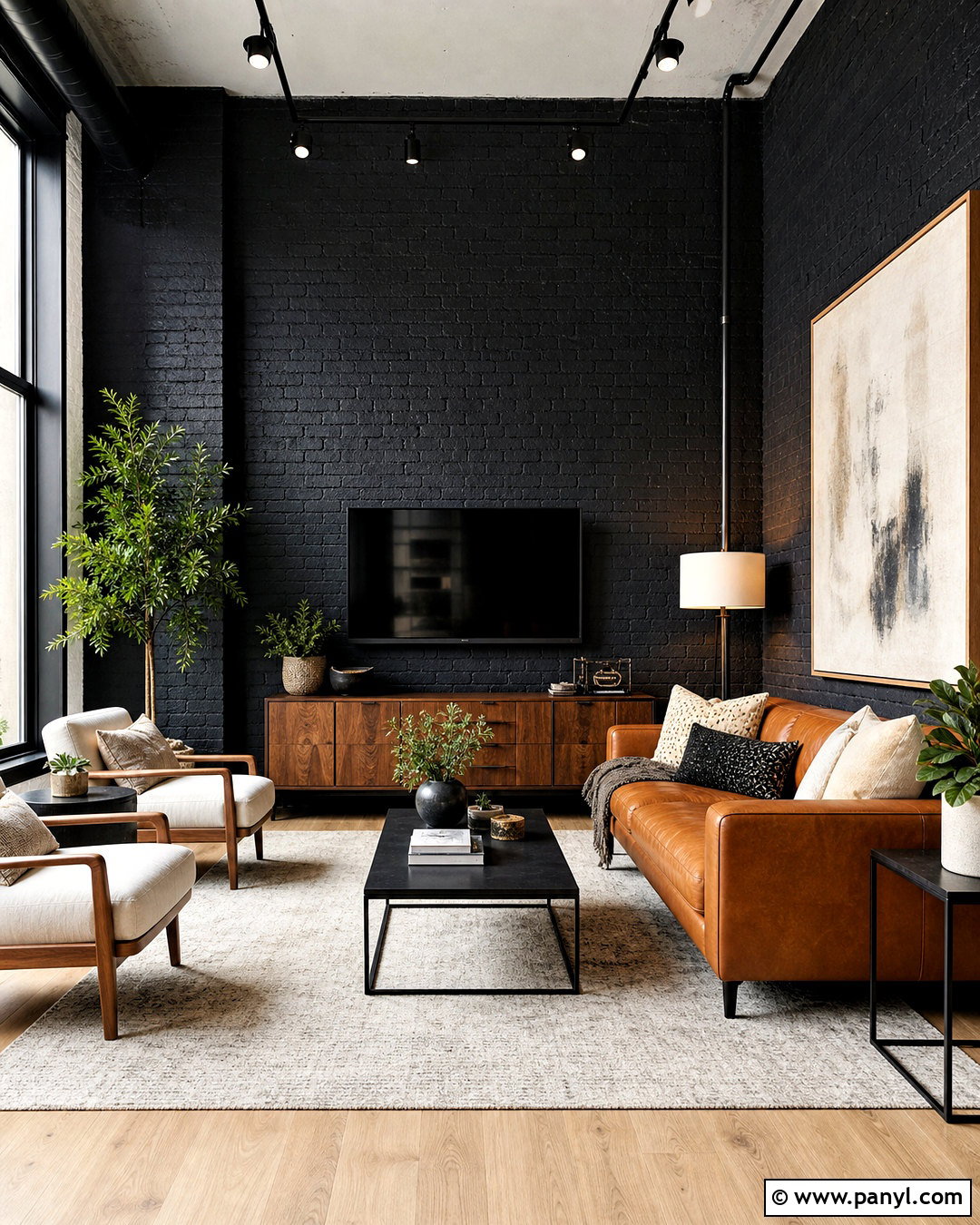 Black Brick Wall - 20 black wall design ideas