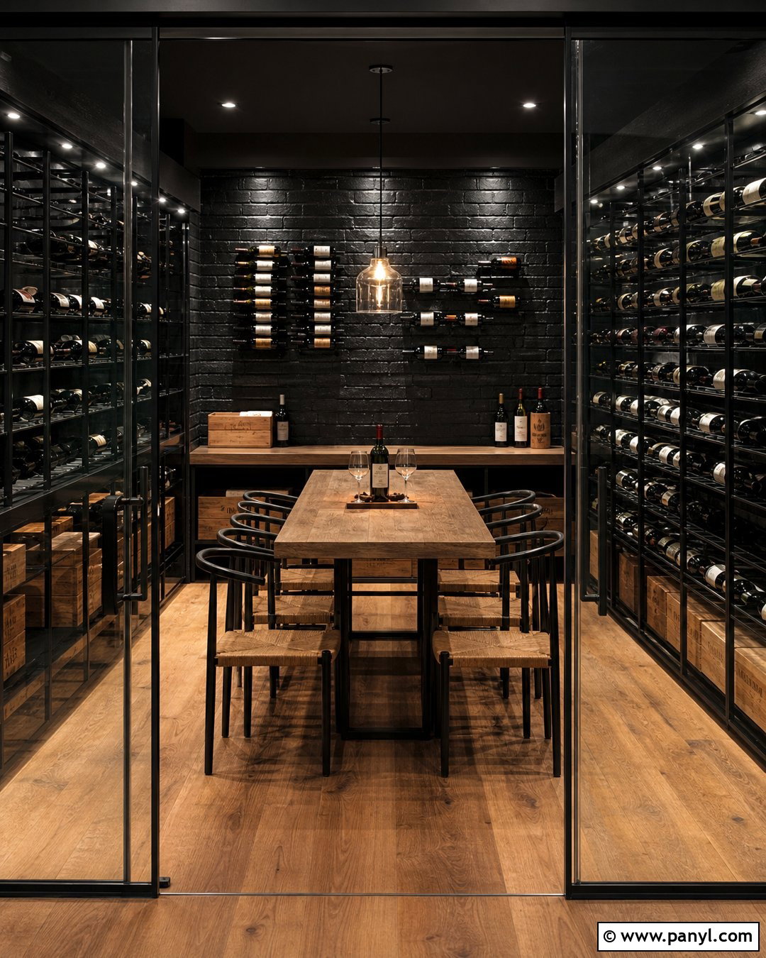 Black Brick Wine Cellar - 20 Modern Wine Cellar With Black Walls