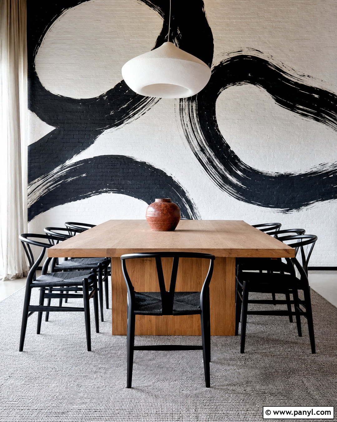 Black Brushstroke Brick Wall Painting - 20 painting on brick wall ideas