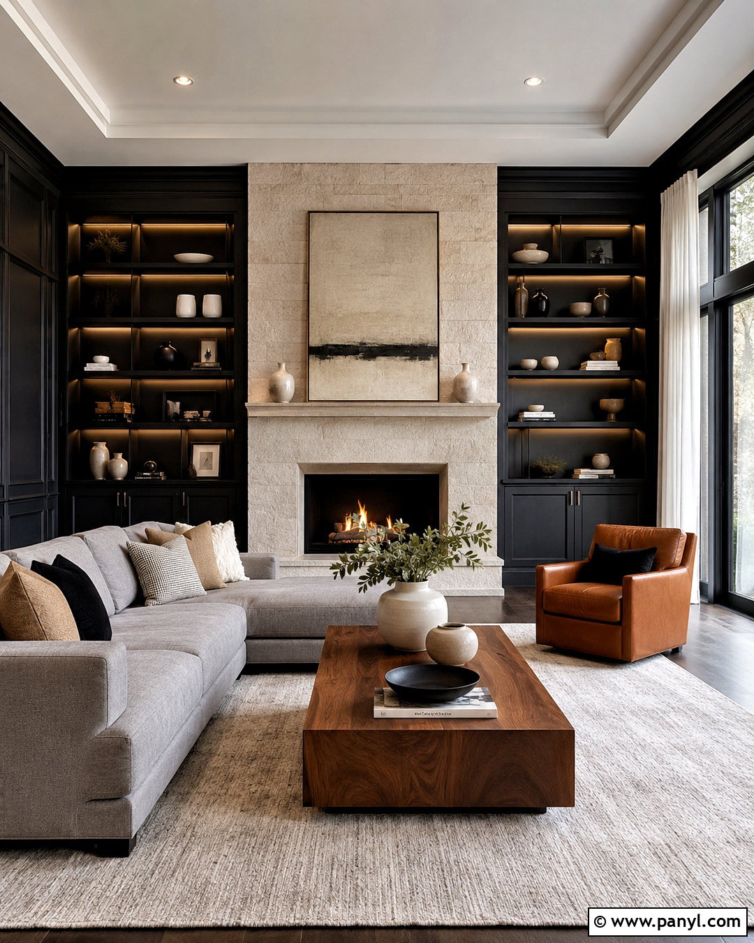Black Built-In Living Room Wall - 20 black living room walls