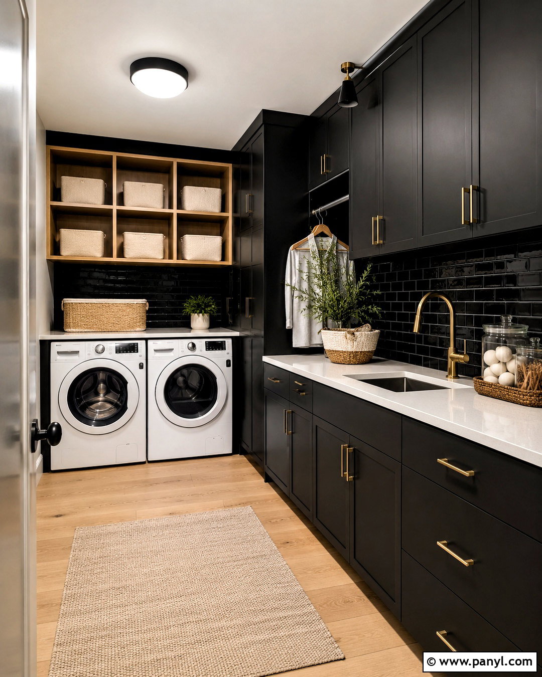 Black Cabinet Laundry Room - 20 moody laundry room ideas