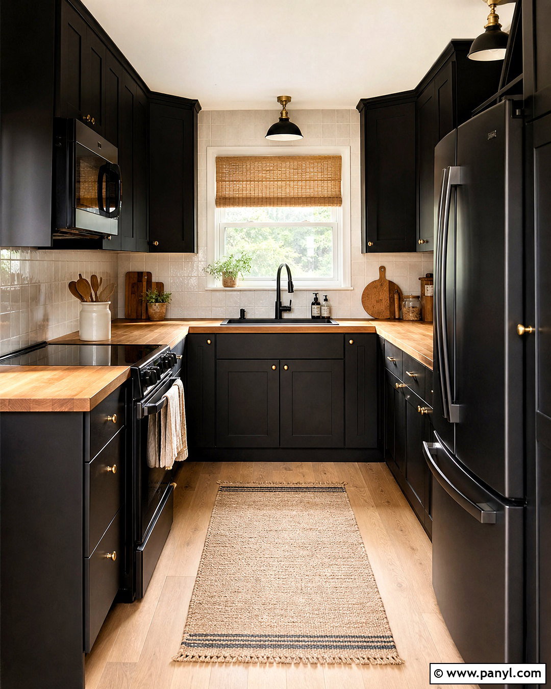Black Cabinets With Butcher Block Countertops - 20 small black kitchen ideas