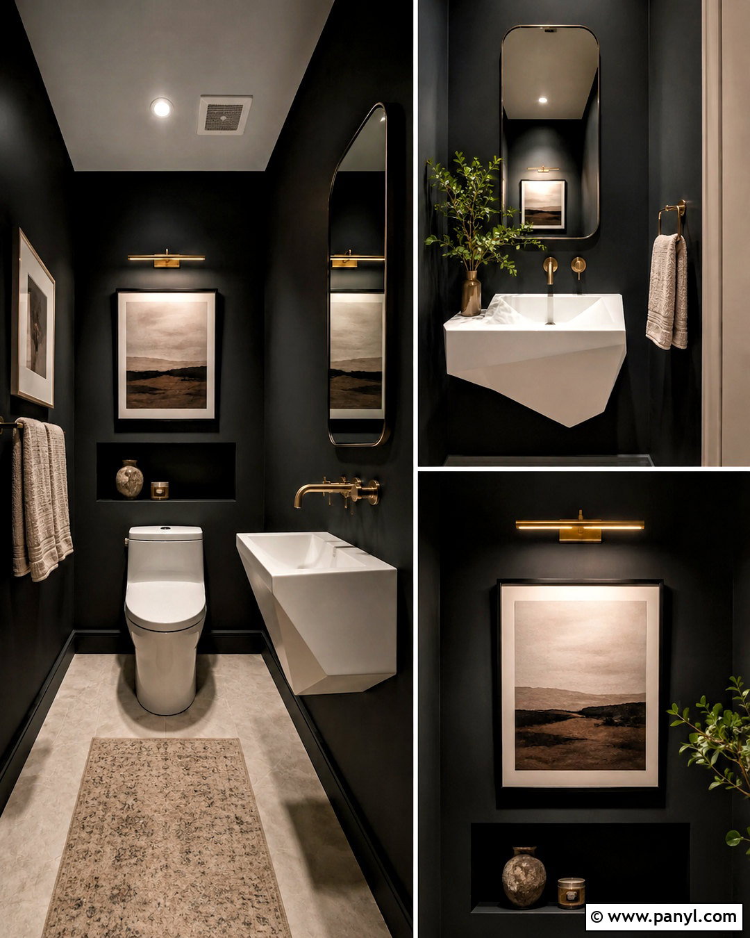 Black Ceiling And Wall Bathroom - 20 black wall bathroom small spaces