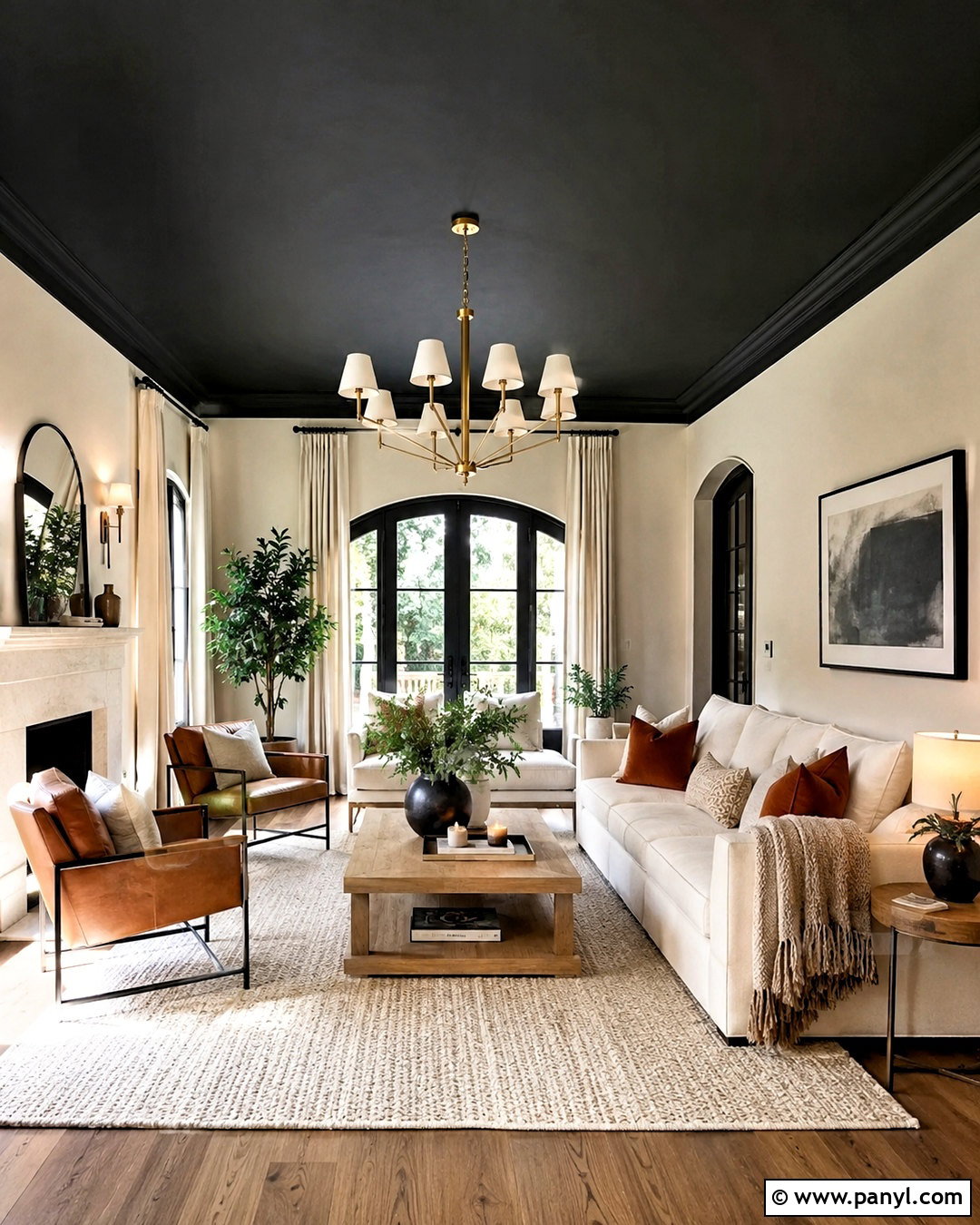Black Ceiling Living Room - 20 dark painted ceiling ideas