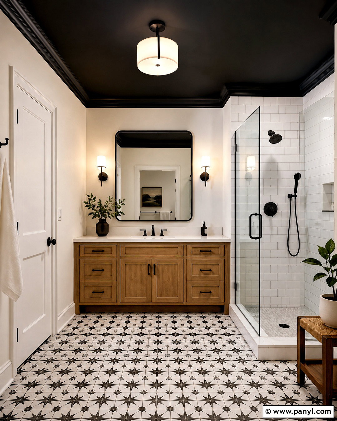 Black Ceiling Restroom - 20 black restroom ideas