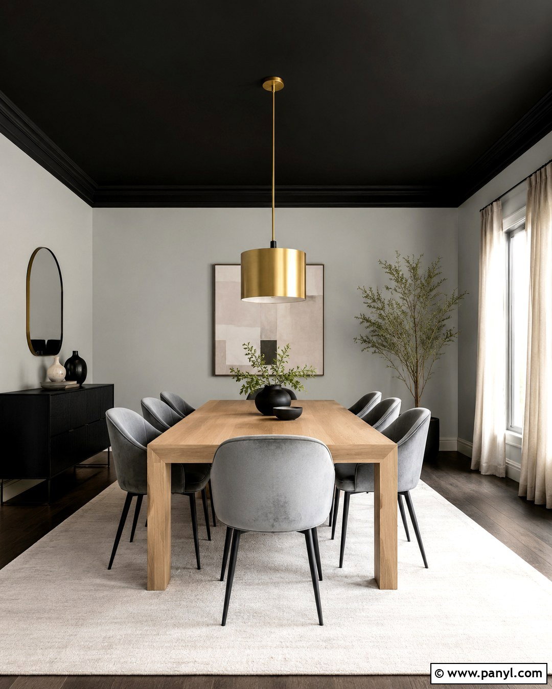 Black Ceiling With Pale Grey Walls - 20 Black And Grey Wall Paint Ideas