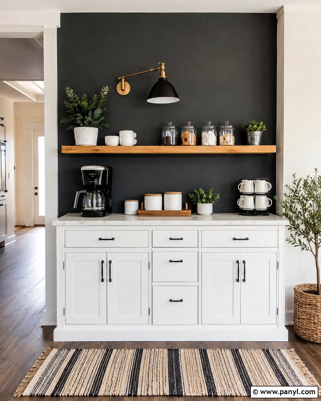 Black Chalkboard Coffee Bar - 20 Black Accent Wall Coffee Bar Ideas