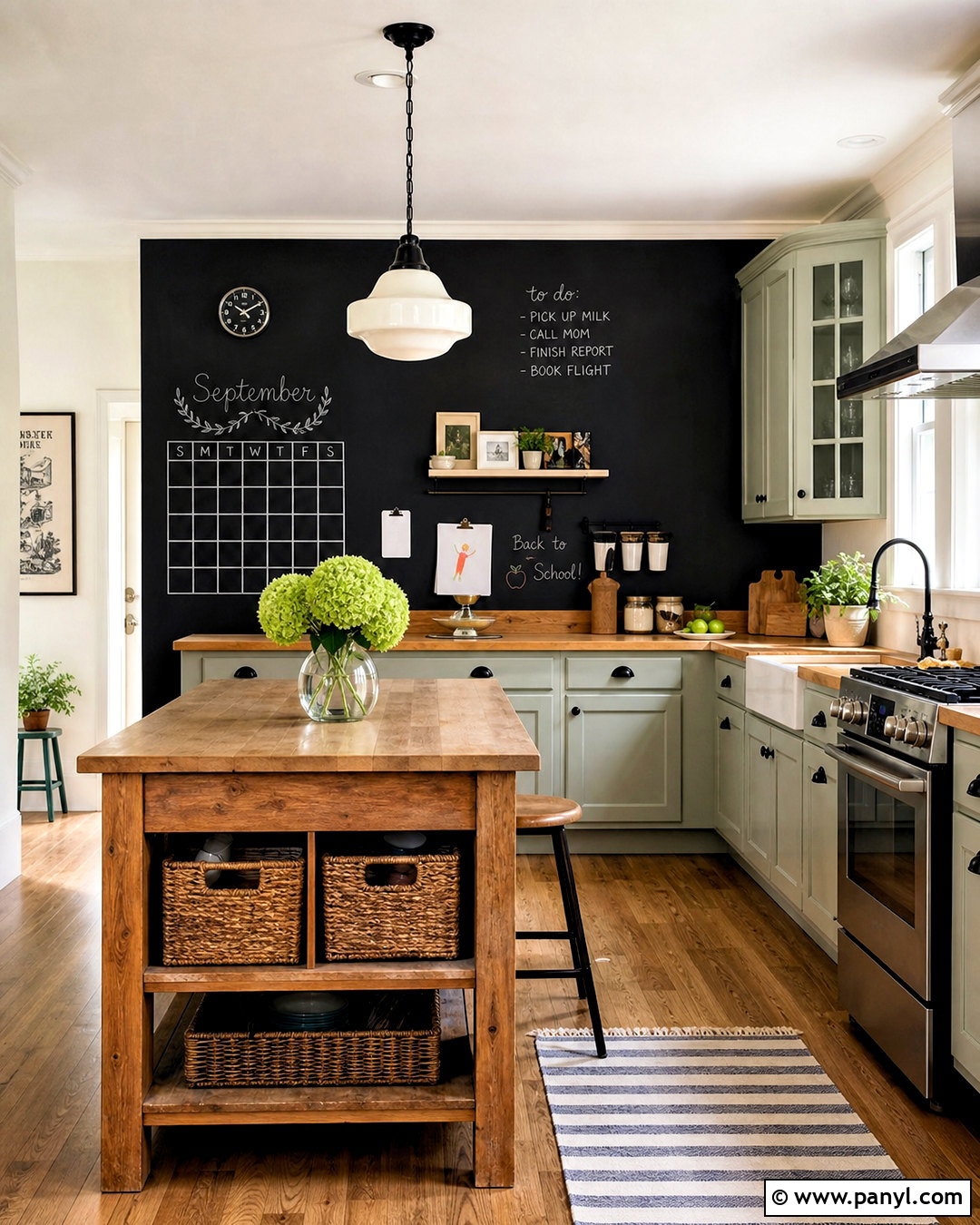 Black Chalkboard Kitchen Wall - 20 black kitchen wall ideas