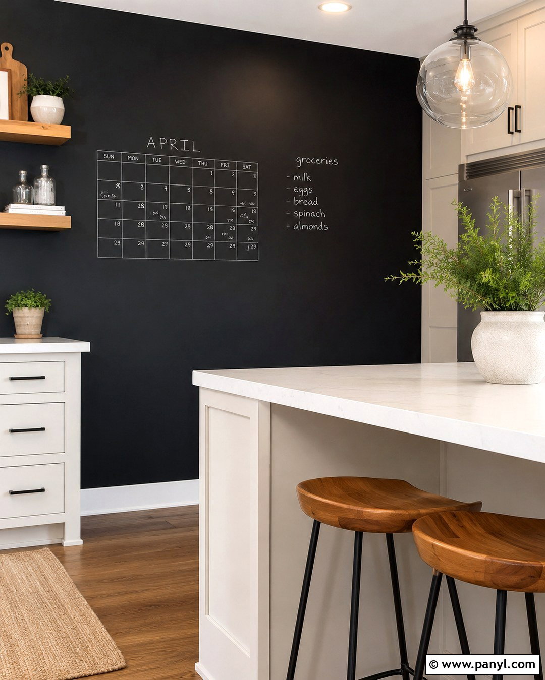Black Chalkboard Kitchen Wall - 20 Beautiful Painted Walls