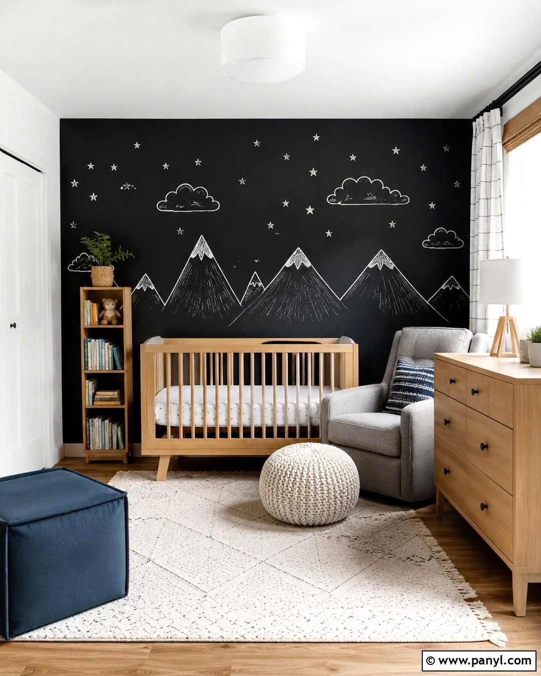 Black Chalkboard Nursery Wall - 20 Black Accent Wall Nursery Boy Ideas