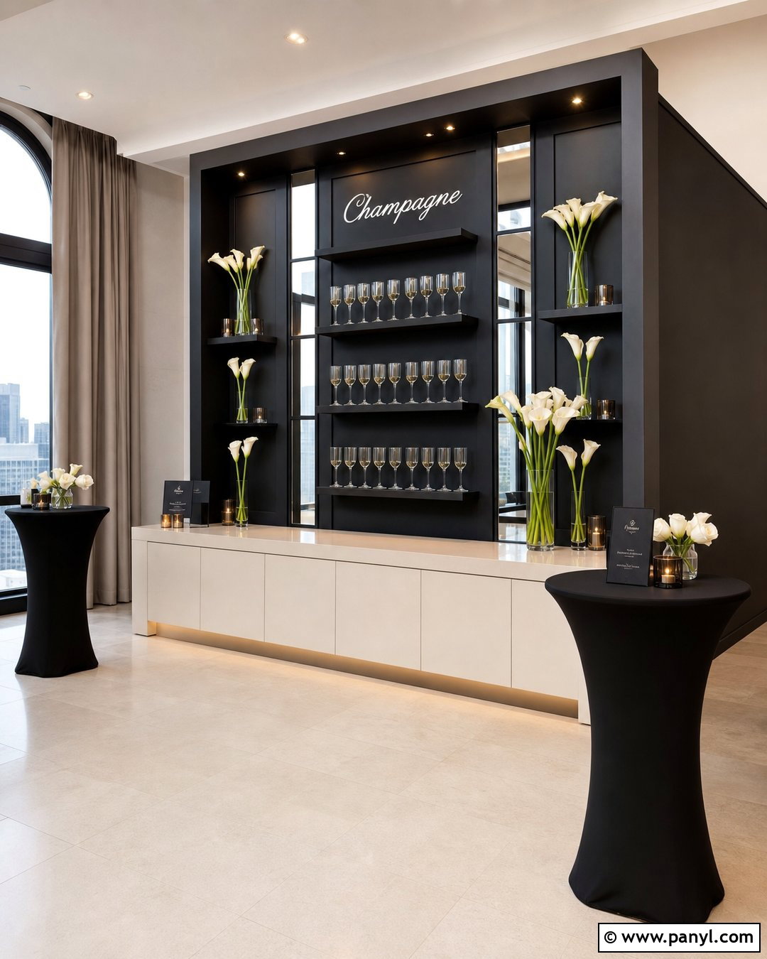Black Champagne Wall With Mirror Panels - 30 black champagne wall ideas