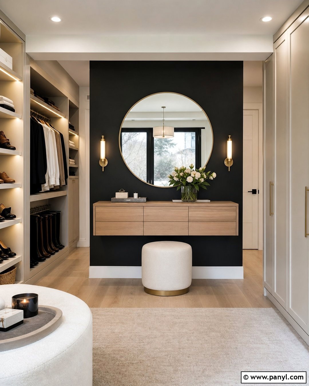 Black Closet Vanity Wall - 20 Black Accent Wall Closet Ideas