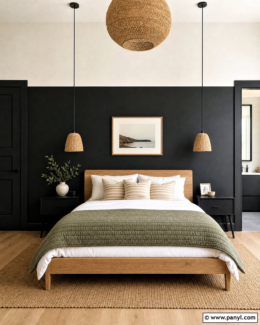 Black Color Block Wall - 20 black wall design ideas