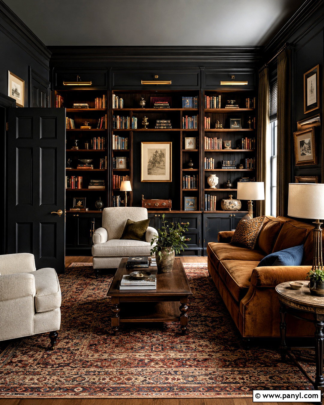 Black Color Drenched Room - 40 Black Painted Walls