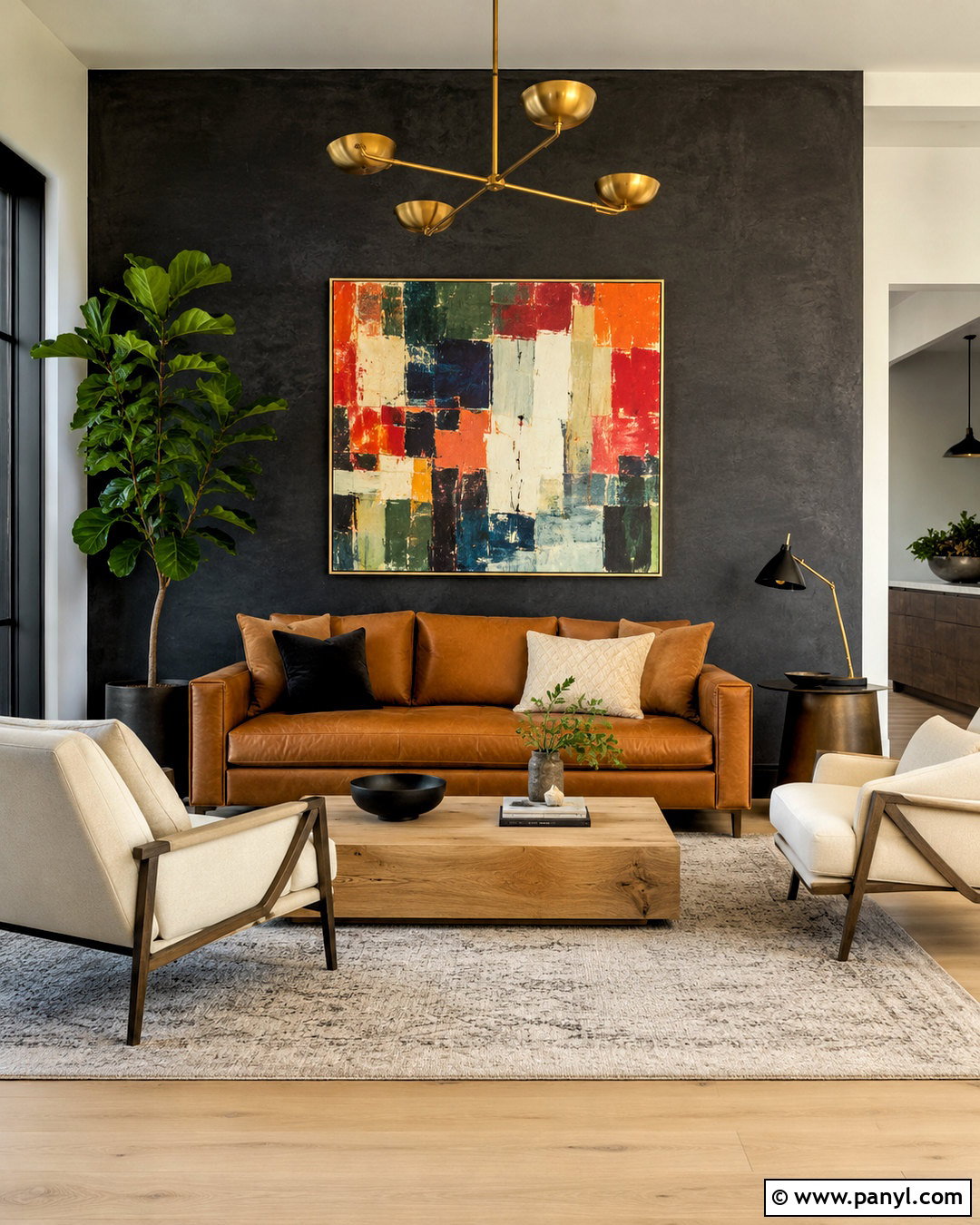 Black Concrete Accent Wall - 20 concrete wall paint ideas