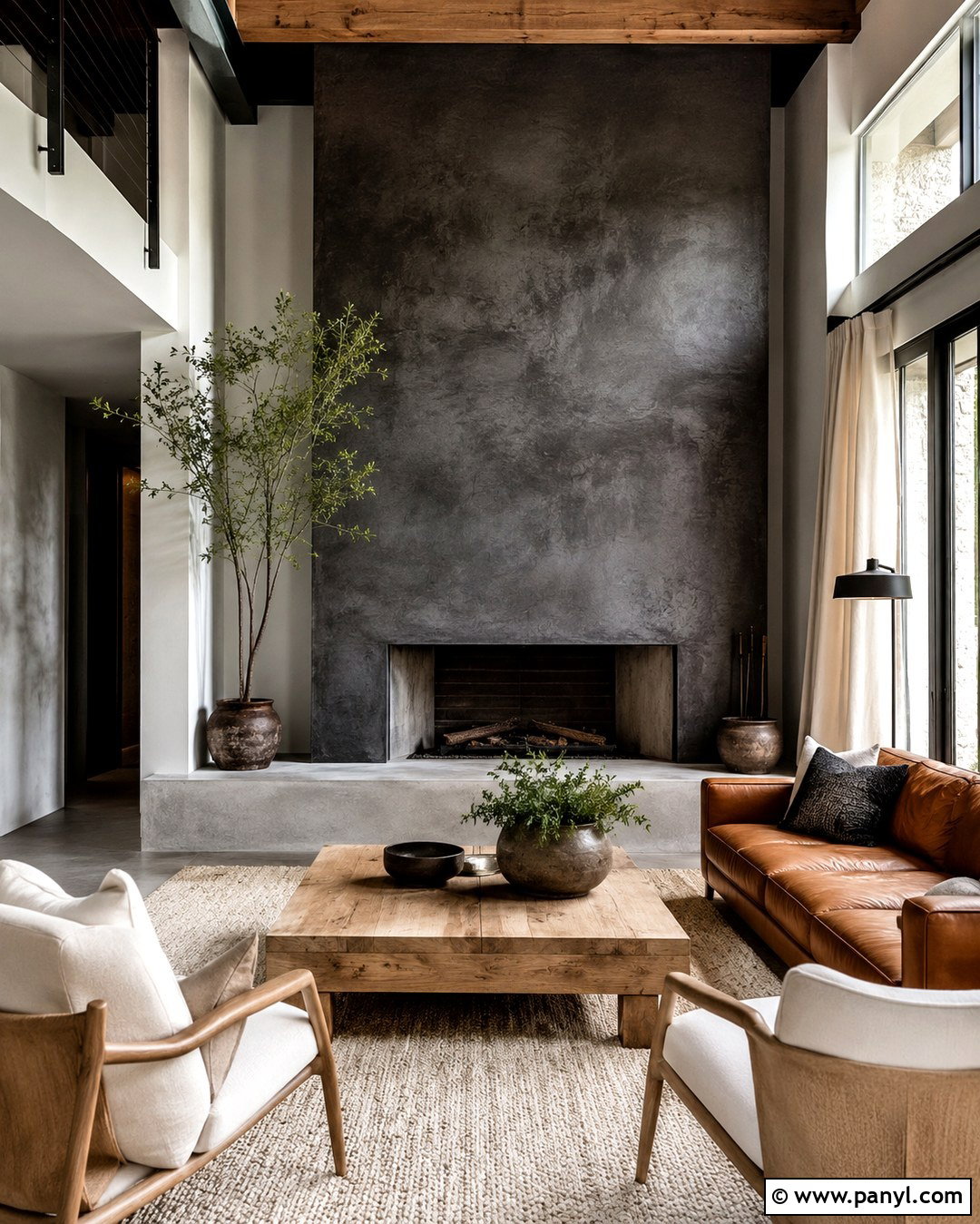 Black Concrete Fireplace Wall - 20 Black Accent Wall Living Room Fireplaces