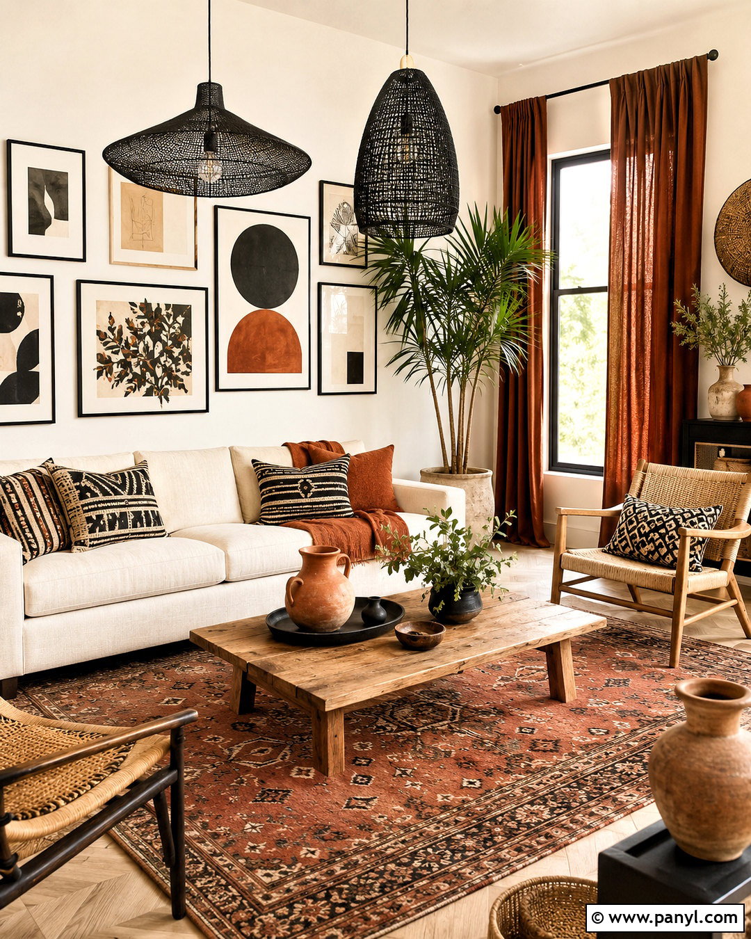 Black Cream And Rust Boho Color Palette - 20 boho chic color palette ideas
