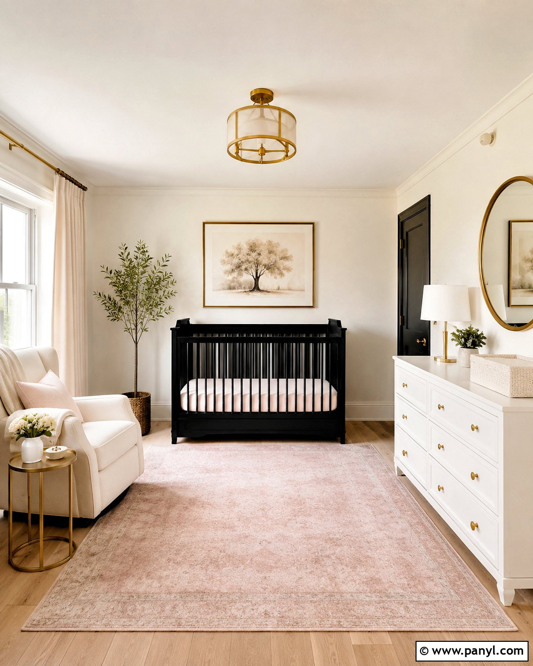 Black Crib Nursery With Gold Accents - 20 black crib nursery ideas