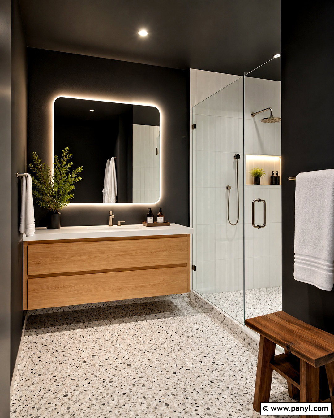 Black Dark Walls Bathroom - 40 dark walls