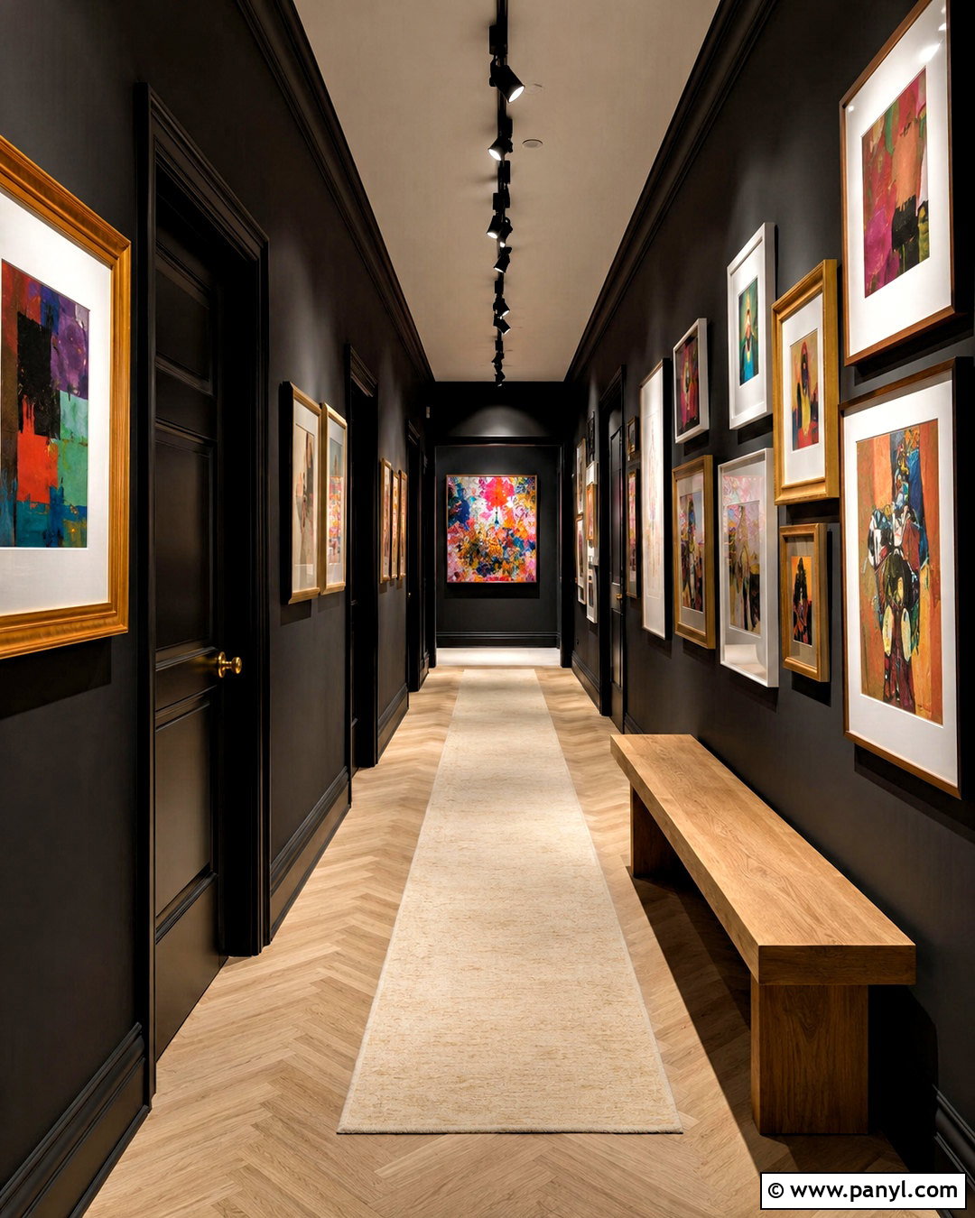Black Dark Walls Gallery Hallway - 40 dark walls