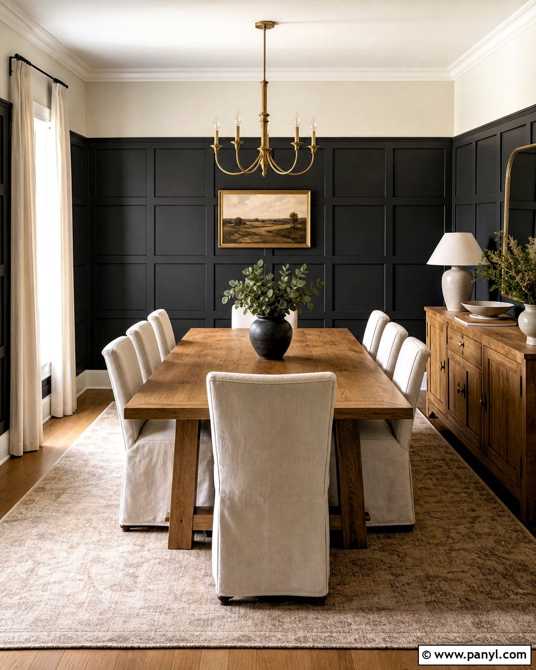 Black Dining Room Wainscoting - 20 black statement wall ideas
