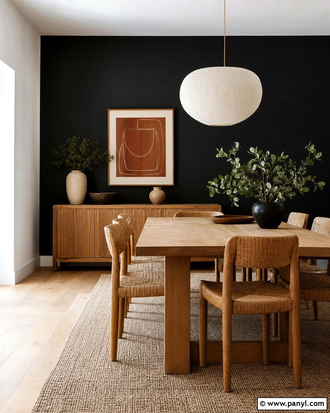 Black Dining Room Wall - 20 Painting One Wall Black Ideas