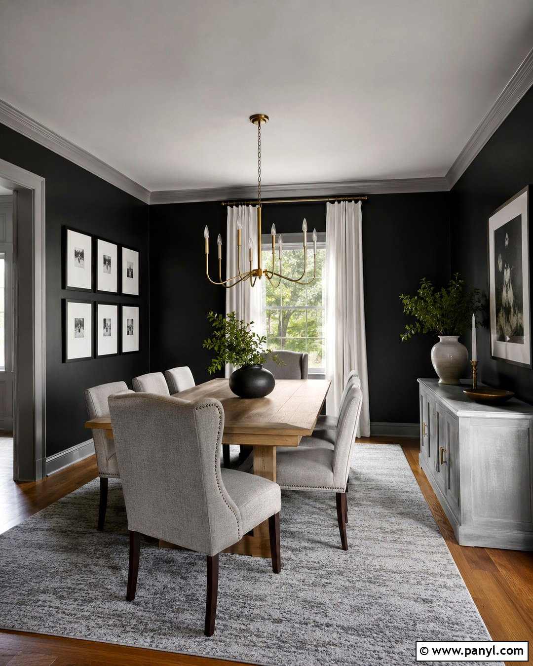 Black Dining Room Walls With Grey Furniture - 20 Black And Grey Wall Paint Ideas