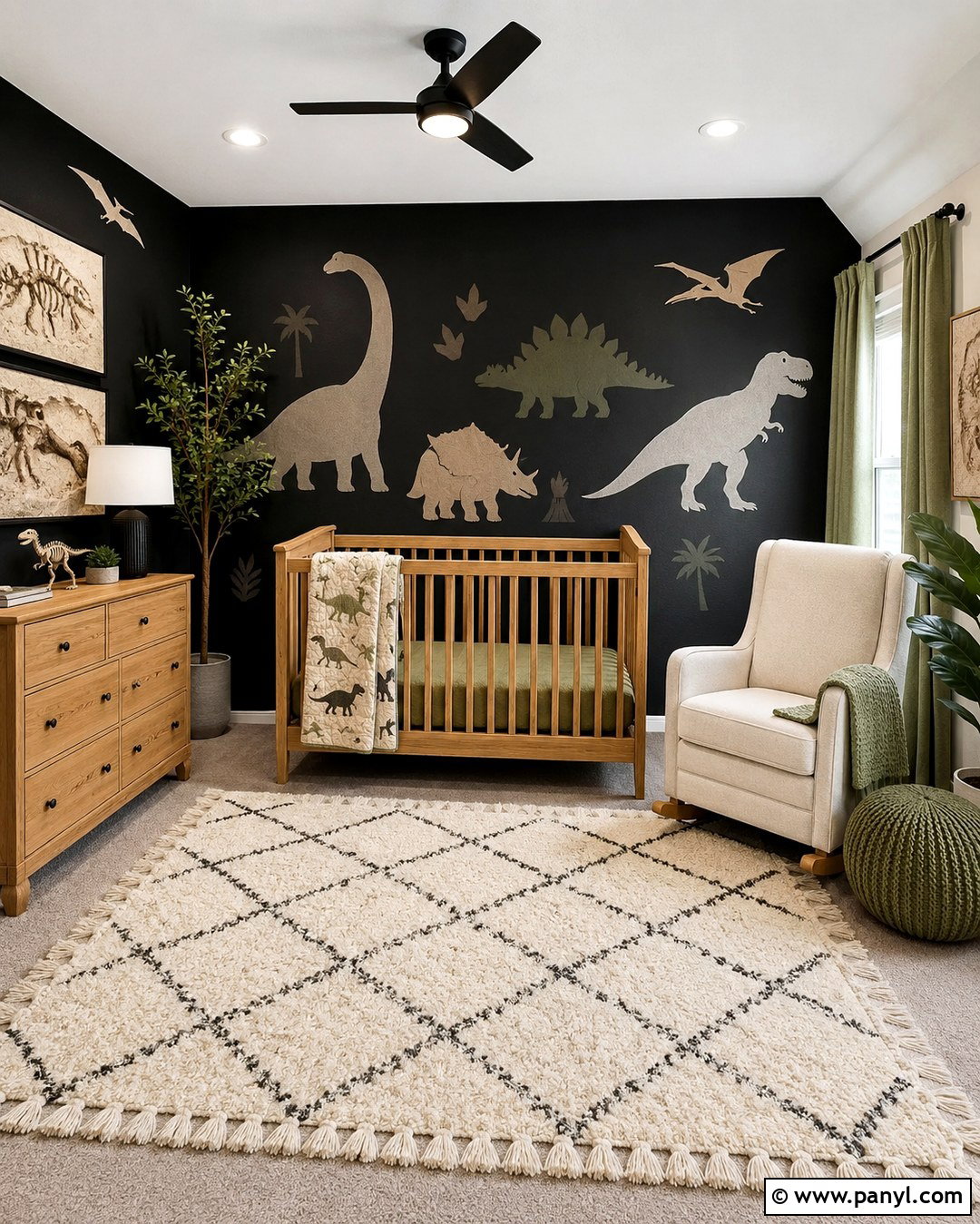 Black Dinosaur Nursery - 20 Black Accent Wall Nursery Boy Ideas