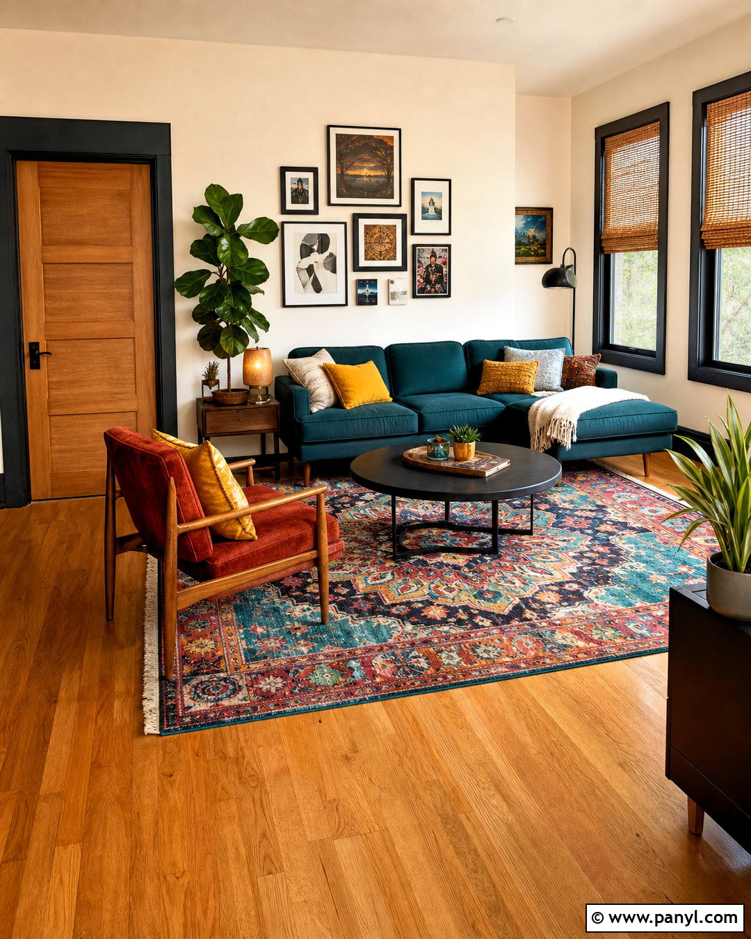 Black Door Frames In A Colorful Interior - 20 black door frames interiors
