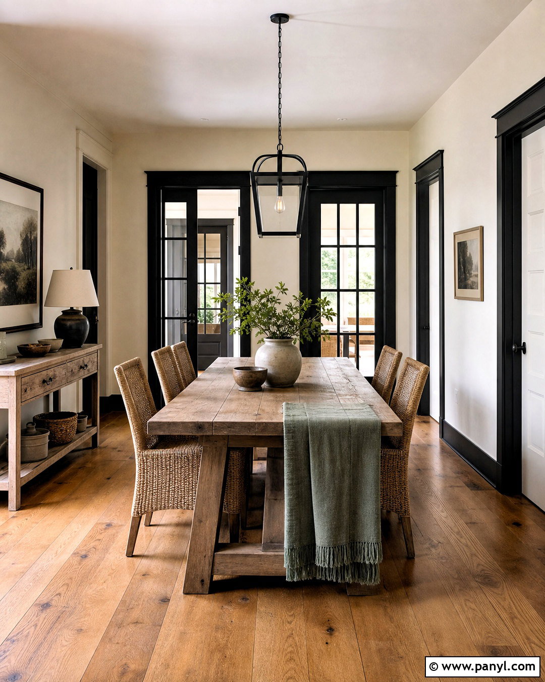 Black Door Frames In A Farmhouse Interior - 20 black door frames interiors