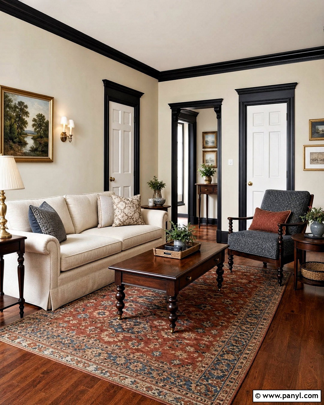 Black Door Frames In A Traditional Interior - 20 black door frames interiors