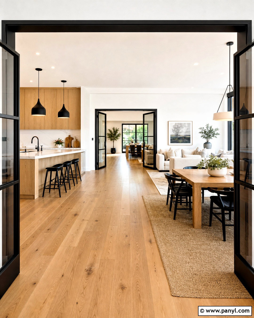Black Door Frames In An Open Floor Plan - 20 black door frames interiors