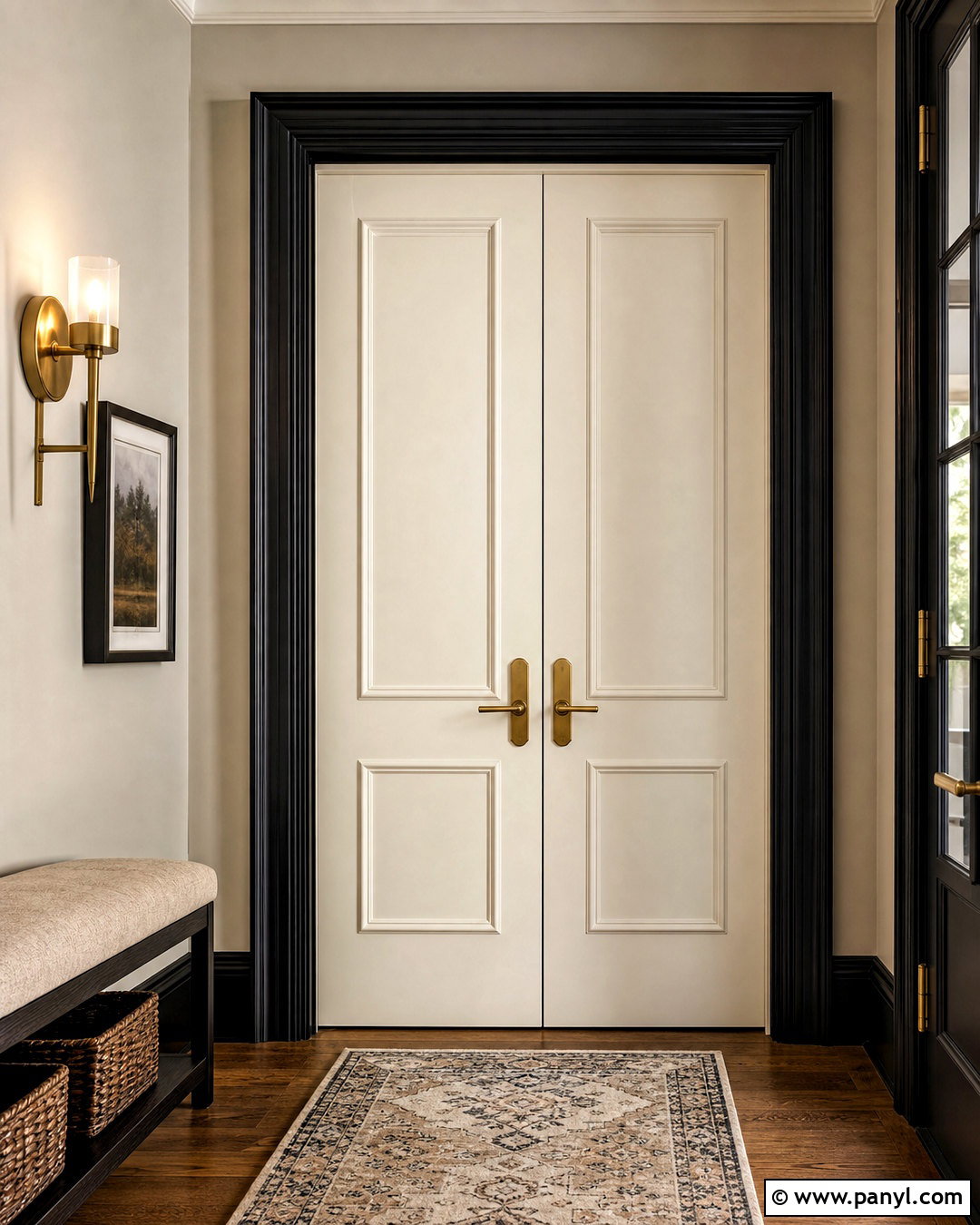 Black Door Frames With Brass Hardware - 20 black door frames interiors