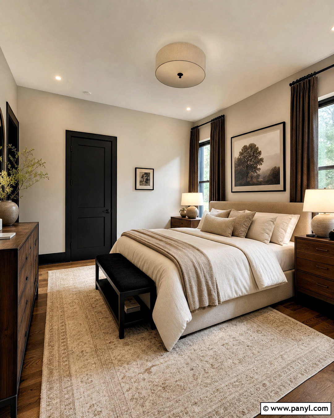Black Door Neutral Bedroom - 20 black door interior design ideas
