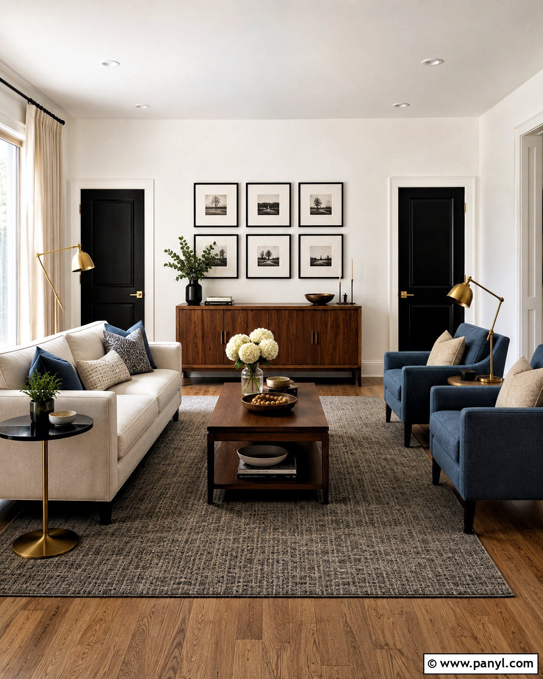 Black Doors With Brass Hardware - 35 White Walls Black Doors